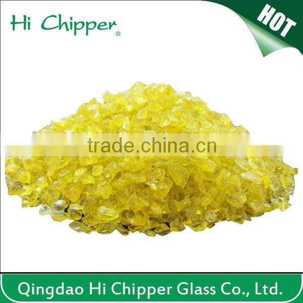 Fireplace decoration colored glass stone