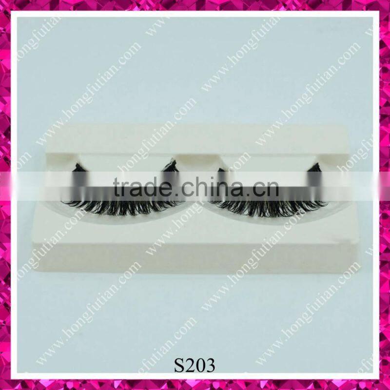 Fashion new false eyelash hand made synthetic double layer premiun lashes supplier