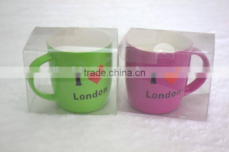 Porcelain insulated mug saida colourful coffee mugs