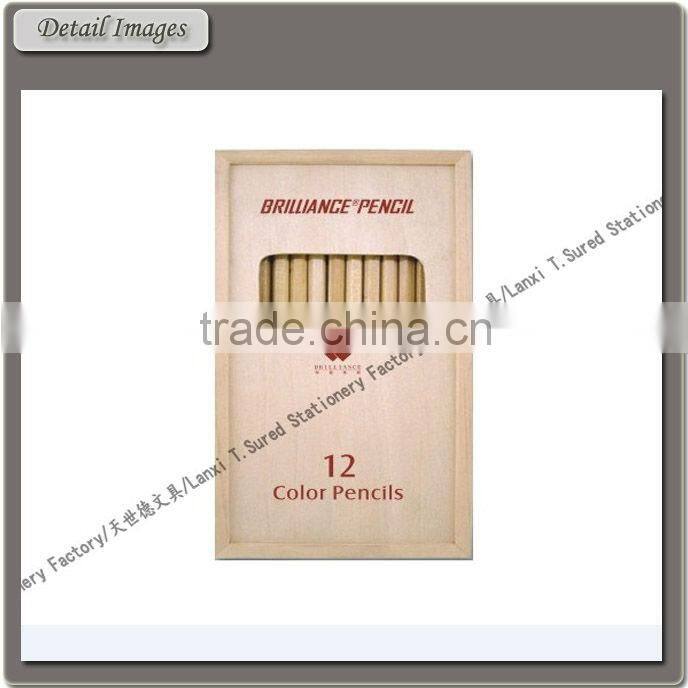 Natural Wood Drawing Color Pencil With Paper Box Packing
