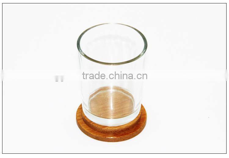 Clear Glass Candle Holder with round shape