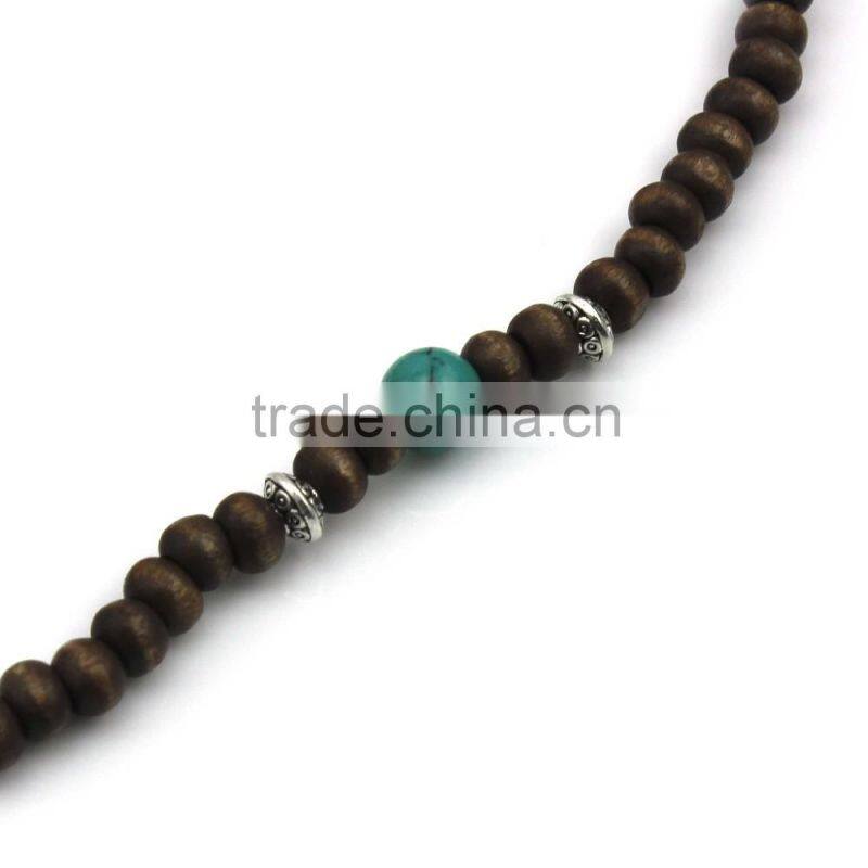 Original Natural Carbonado Jade Beaded Chain Long Green Tassel Necklaca