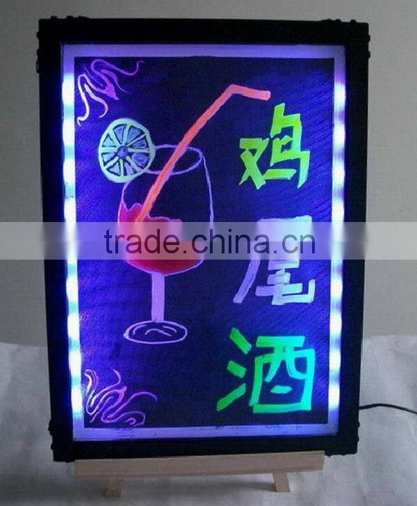 black aluminium alloy stand writing board 40x60cm tempering glass