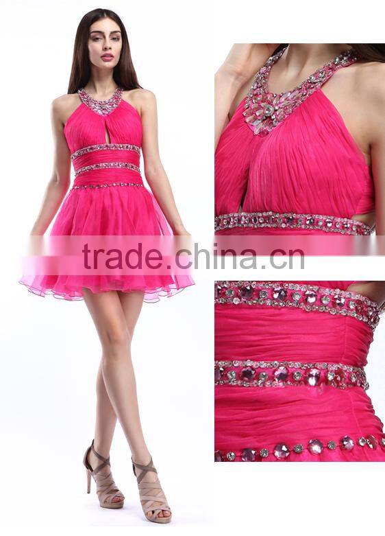 Gorgeous Sheath high neck Petite Formal Evening Gowns With Beading