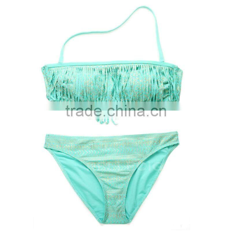 Fringe Bandeau Bikini with Straps 2016 by RELLECIGA