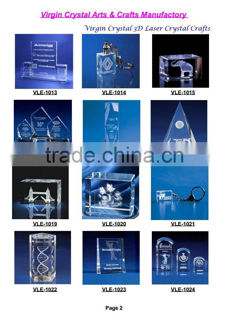 Wholesale 3D laser crystal cube crystal Christmas decoration