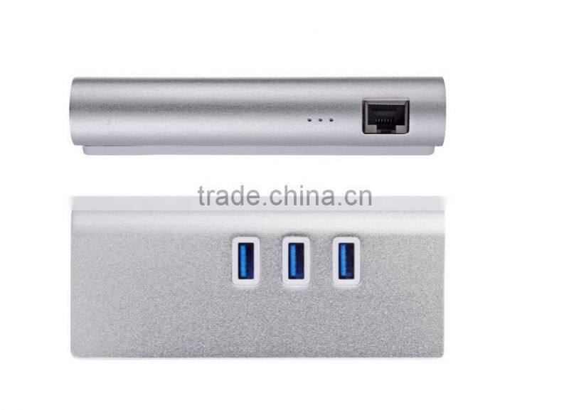 Type C USB 3.1 to 3 Port USB 3.0 with 10/100/1000 Gigabit Ethernet USB HUB