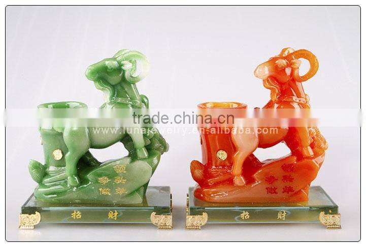 Jade color Chinese zodiac animals Chinese Horoscope Sheep Pen holder