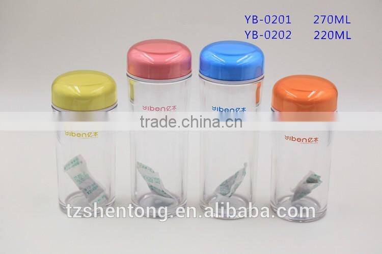 Wide mouth portable bpa free plastic drinking water bottle YB-0201,YB-0202