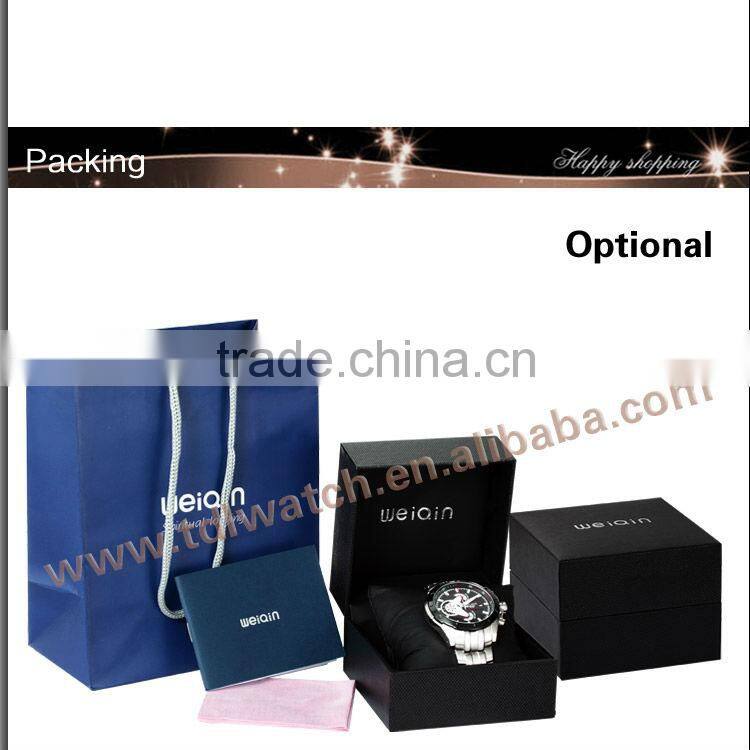 Stainless steel wrist watch sapphire glass ultra thin watch