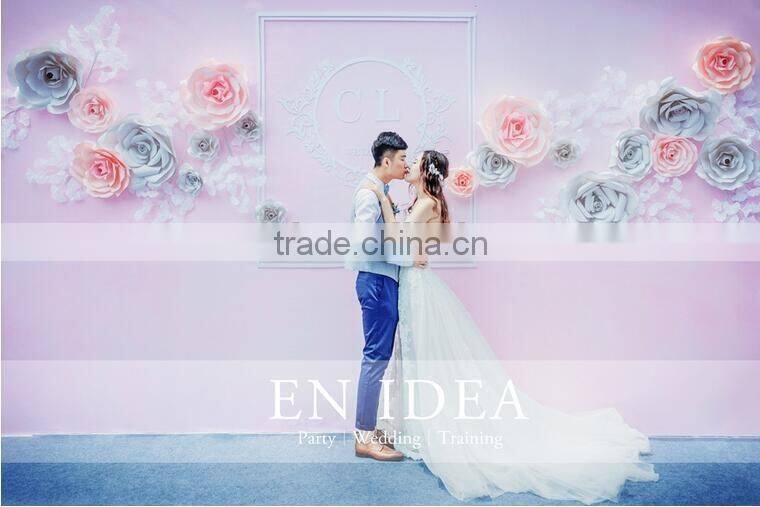 Gaint Artificial Paper Foam Floral Flowers For Wall Decoration Wedding Decoration