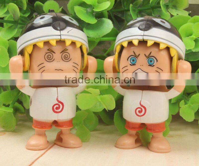 plastic funny face changing dolls key chain
