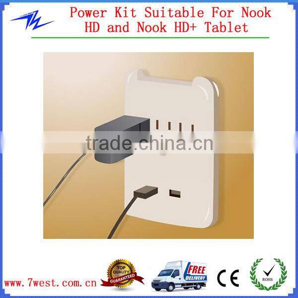 Universal AC Power Adapter and USB Sync Cable Suitable For Nook HD and Nook HD+ Tablet
