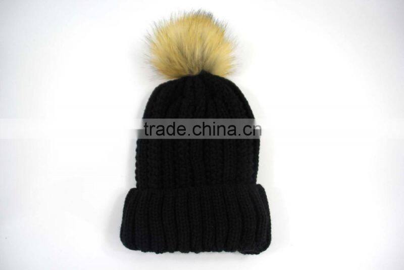 low price custom acrylic knitted warm winter beanie hat