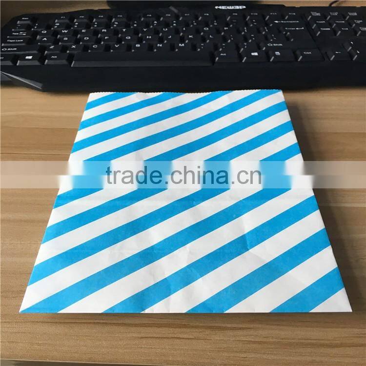 Blue stria printed food packaging stand up kraft paper bag manufactured by professional factory