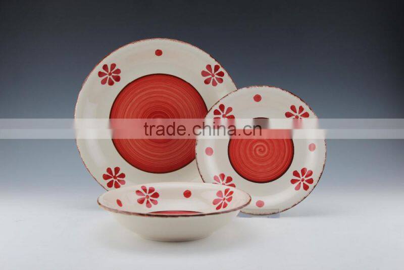 12pc/16pc/18pc stoneware hand painted dinnerware /2016 new design/90cc cup&saucer/ECH069