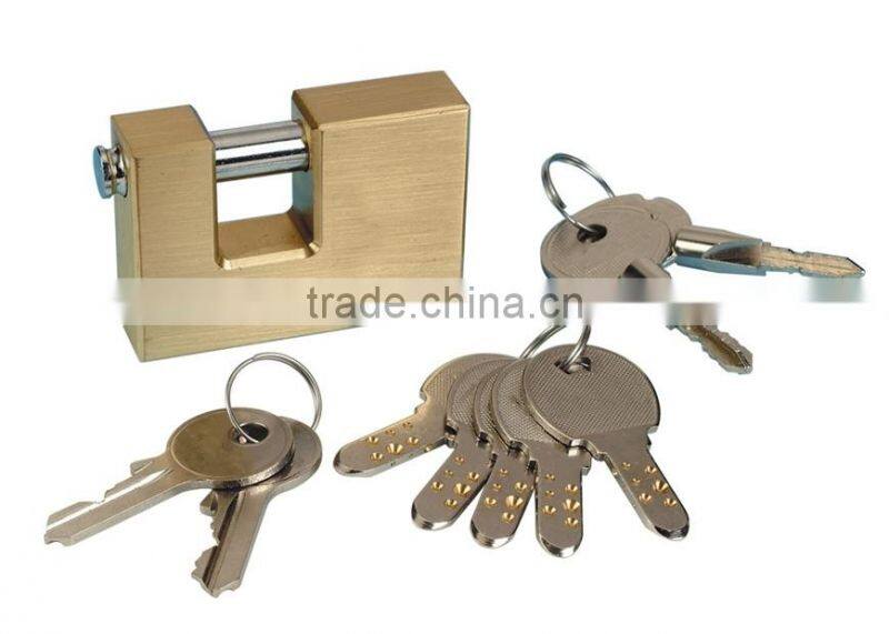 Lipson LS-200K series Hardened Steel Shackle kaba key rectangular brass padlock