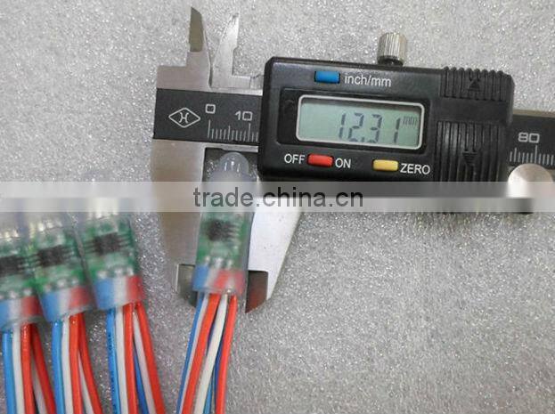 50pcs string 12mm WS2801 digital led pixel module IP66 DC5V input 0.3W full 24 bit color