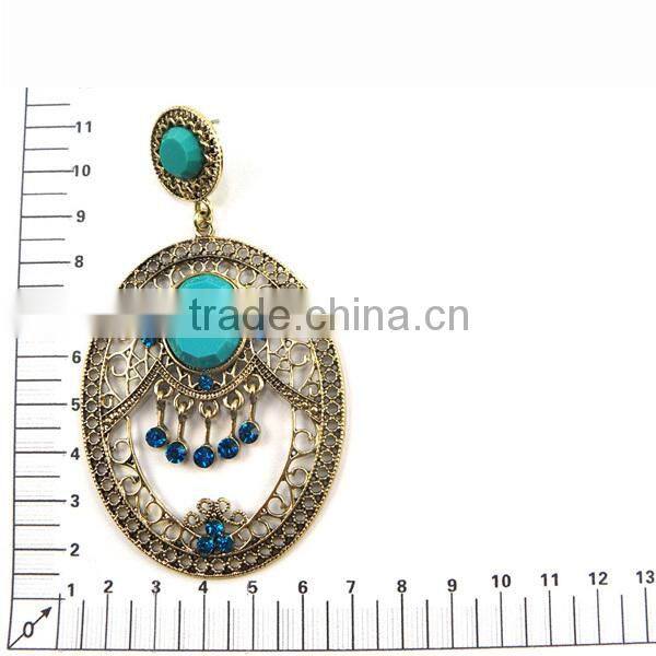 oval design hollow latest exotic turquoise fashion earring