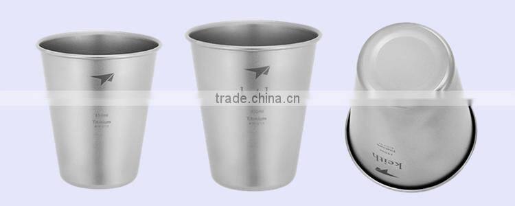 Pure Titanium metal travel beer mug cup