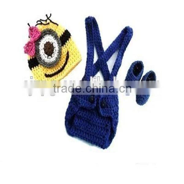 Infant Aminal Knit Photography Prop , Crochet Beanie Hat Cap baby suits