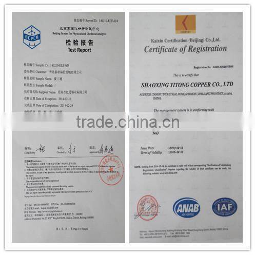 China supplier hot sale special copper pipe tee