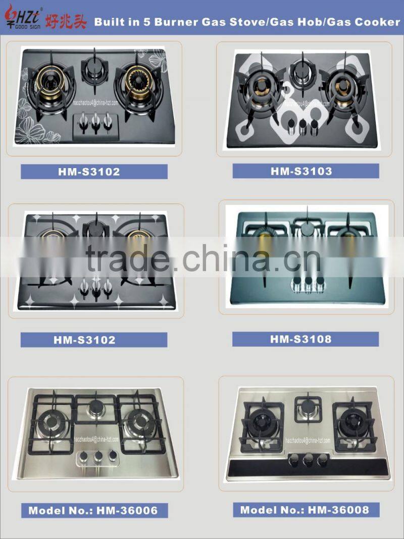 Morden Style brass burner corner 3 burner gas hob