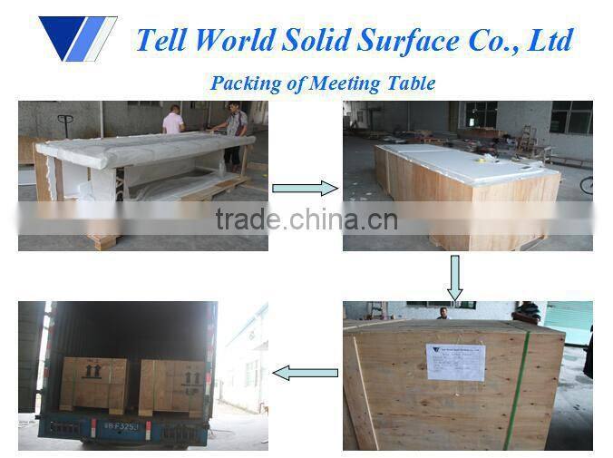 TW acrylic solid surface round conference table/small round conference table