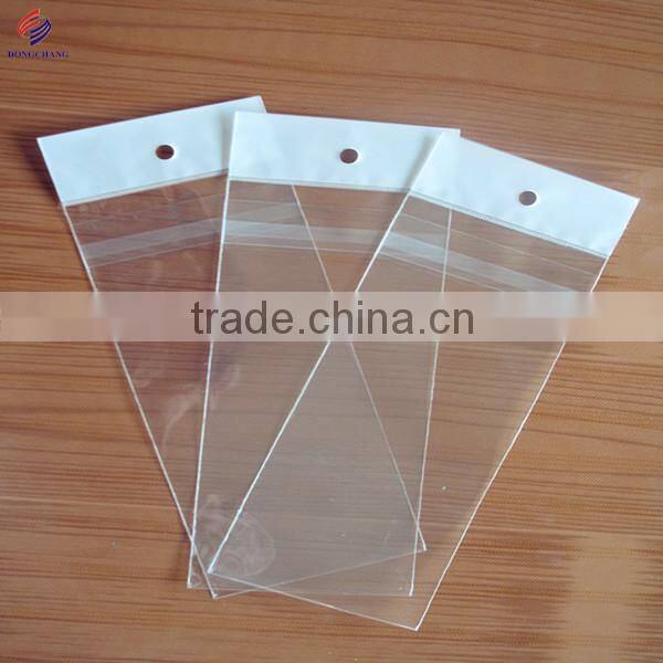 Clear opp plastic bag with header and adhesive flap