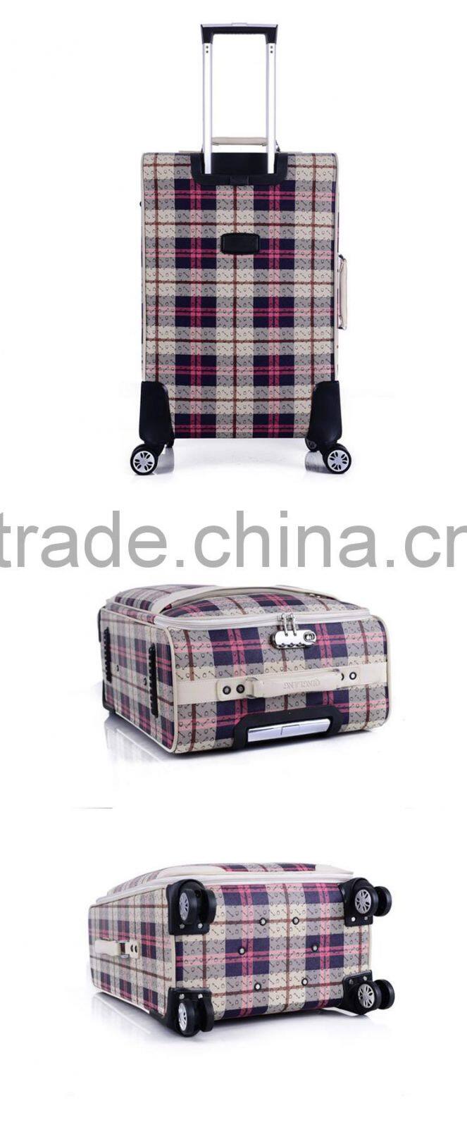 china new direction product wheel universal suitcase PU printing custom made luggage