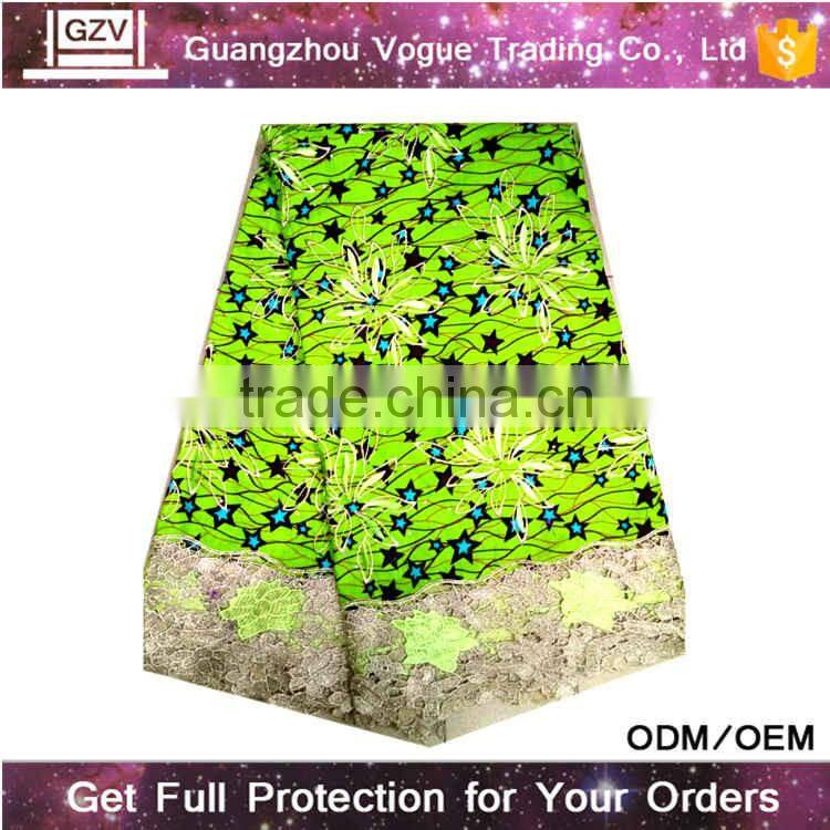 2016 wholesale new product high quality 100% cotton lace fabric african emerald green switzerland