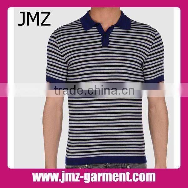 Polyester cotton mens polo shirt collar design