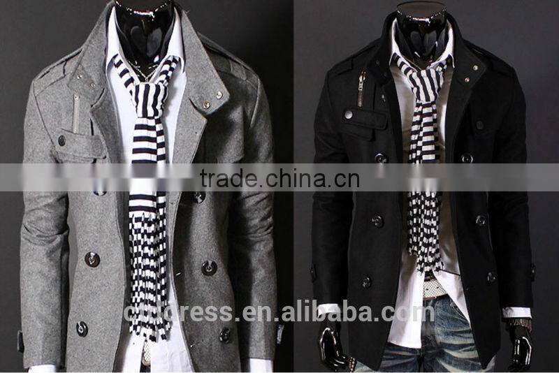 New arrived long sleeve fashion wool coat formen