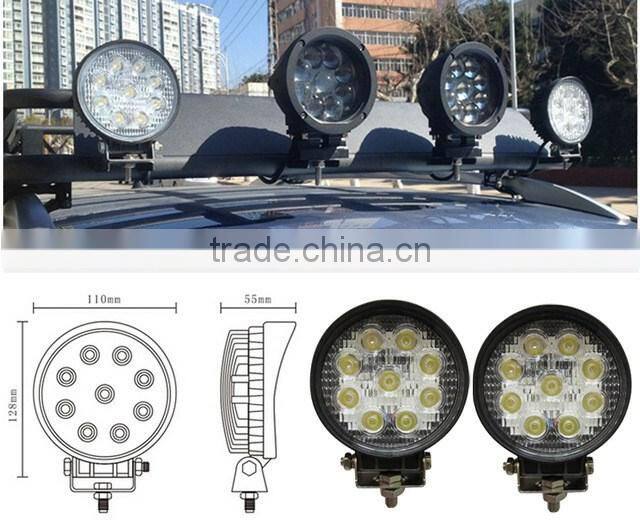 high quality 12v led work light 27w for truck command car