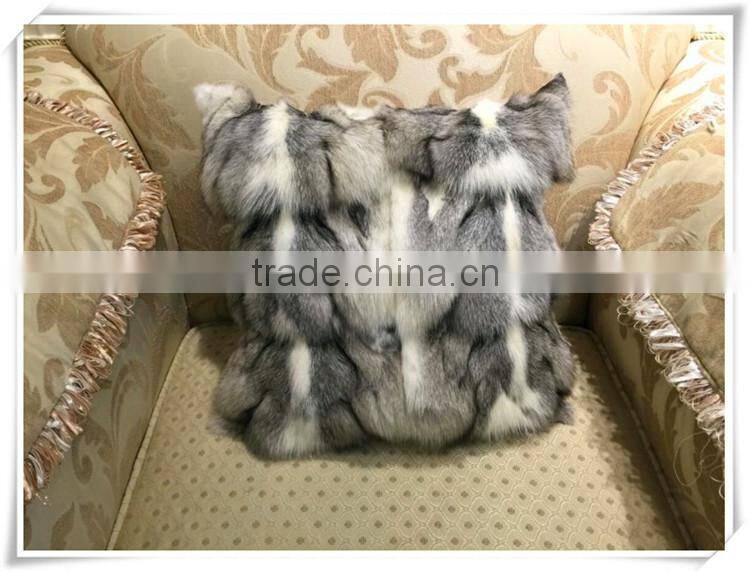 Custom size Colorful Fox Fur Pillow Fur Cushion Cover