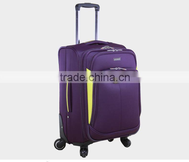 2016 NEW fabric high quality Fashion design 3 piece softTrolley Luggage set