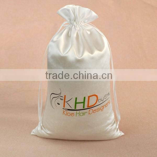 custom hair packaging satin silk bag with logo customized
