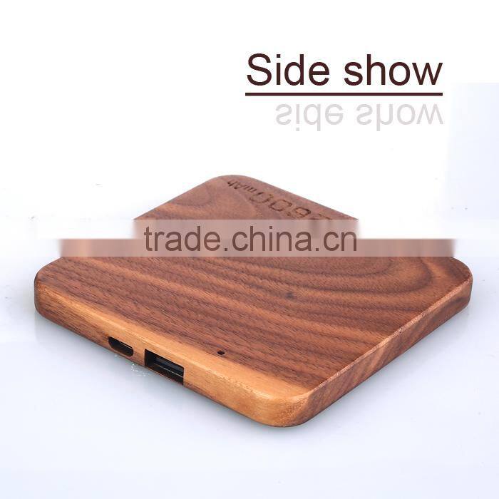 marvel universe 5200mah external wireless wooden power bank