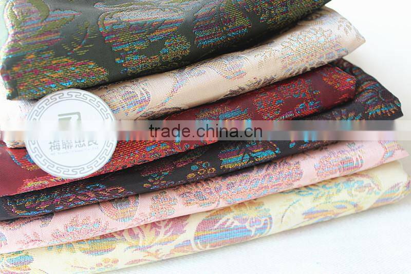 Colorful jacquard dresses fabric Chinese brocade fabric for women's clothing