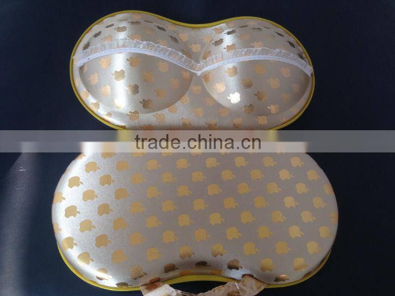 Fashion paillette & peach Travel EVA traveling bra bags
