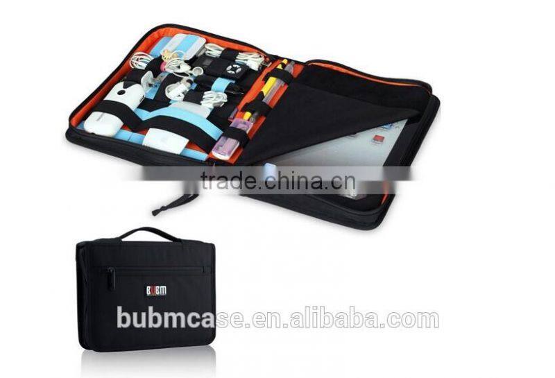 Black Color 9.7 inch Tablet Case for Notebook USB Flash Drive Cable Organizer Bag Tablet Pouch
