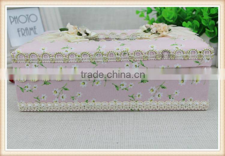 facial tissue box design with lace