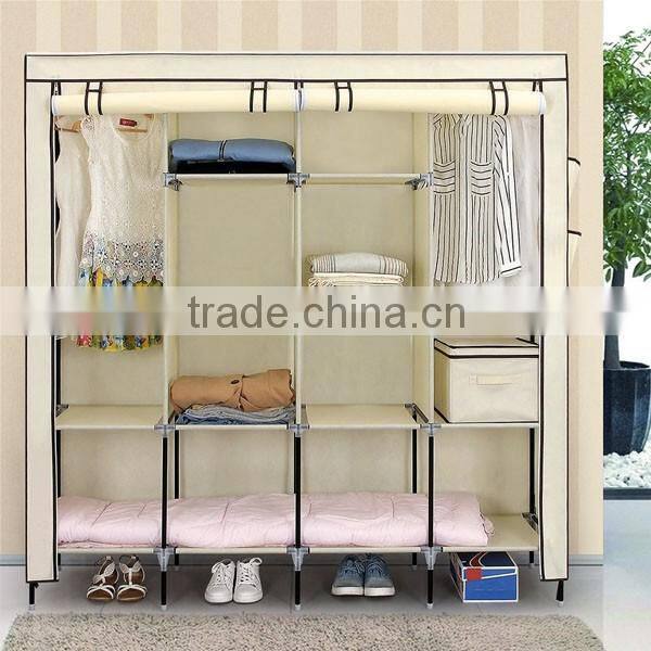 Assembled Large Non-woven Fabric Sturdy Bedroom Wardrobe Closet for Clothes,Quilt,Accesories