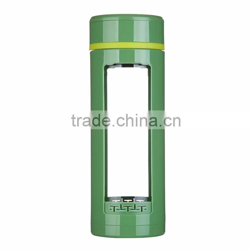 2015 Bpa Free Subzero Milk 300 ML Color Glass Water Bottle With Silicone Sleeve