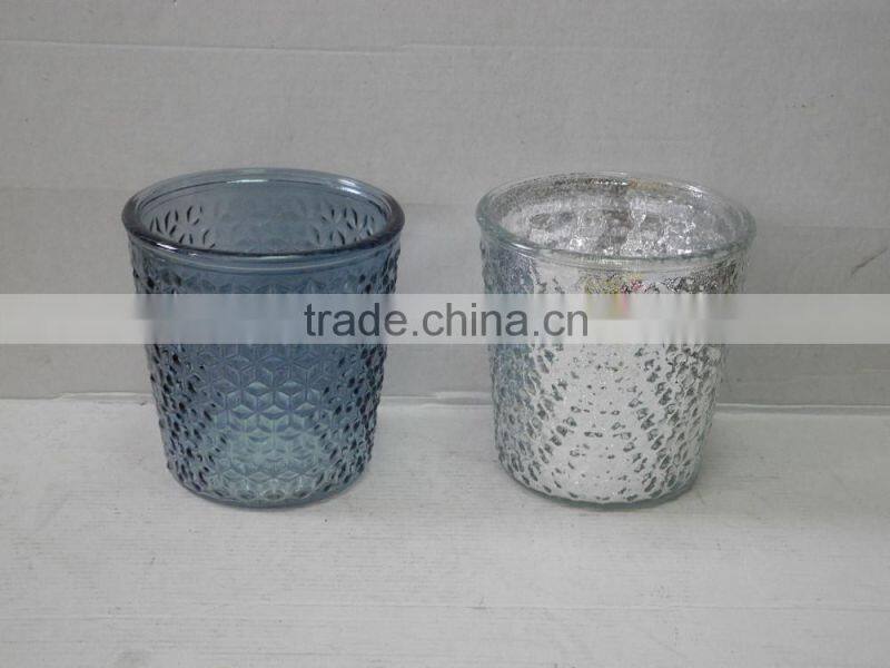 mini wide mouth glass diamond eletroplating silver vase with more style