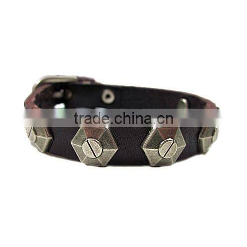 Unisex Real Leather wristband Bracelet Colorful