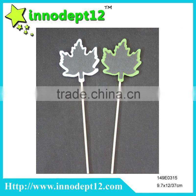 leaf shape non-woven garden decoration wooden blackboard plant lable