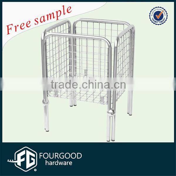 metal chrome wire display rack for supermarket/shopping basket