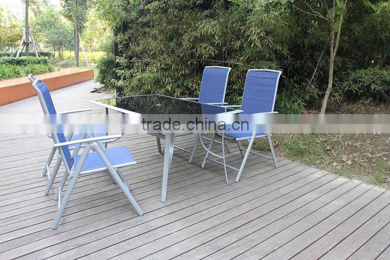 outdoor adjustable texitlene garden chair and table set