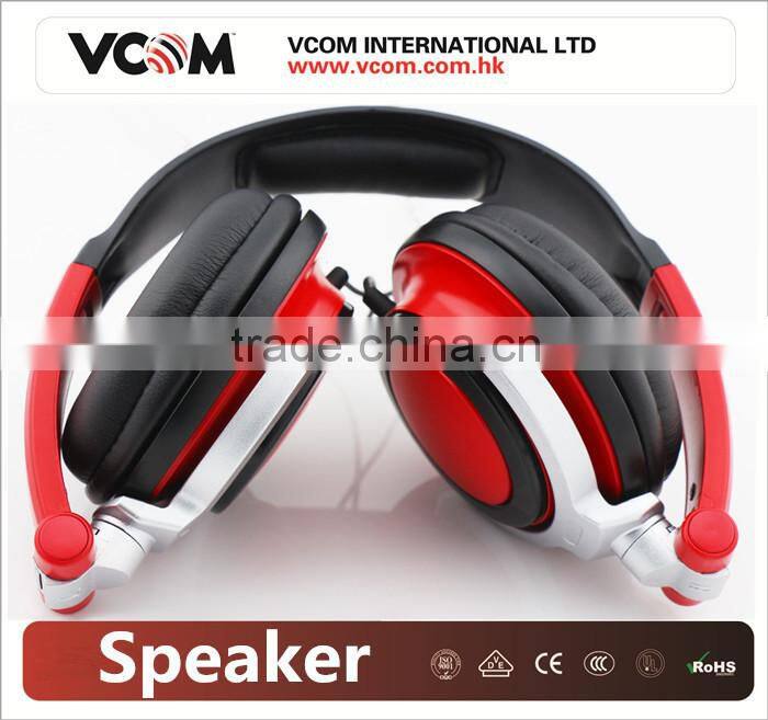 VCOM 2015 Foldable Stereo Headphone for DJ from China Factory